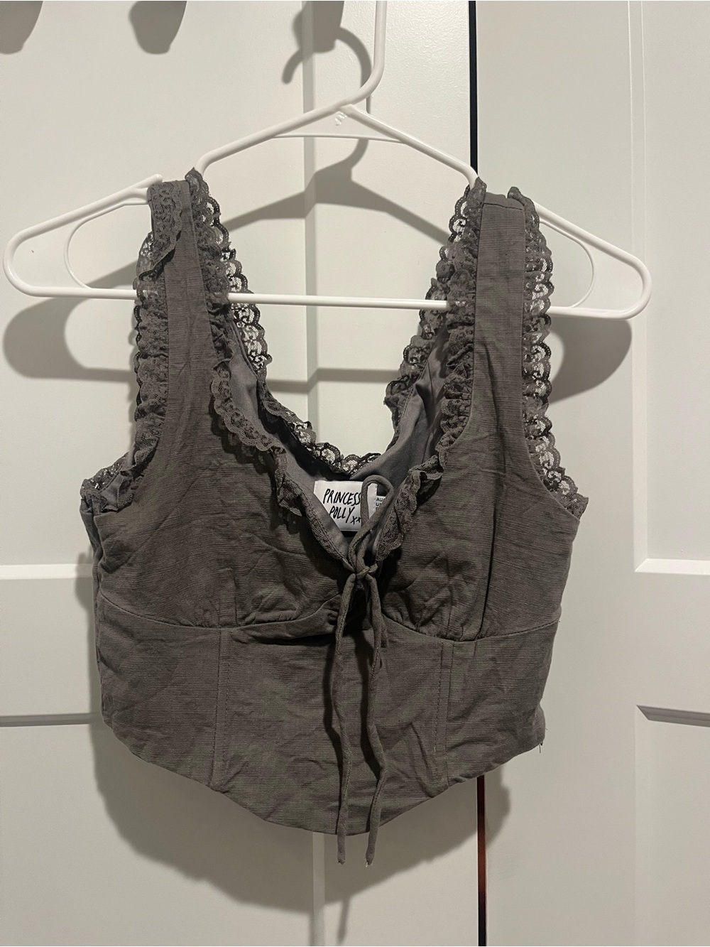 Princess Polly Charcoal Grey Corset Crop size 6